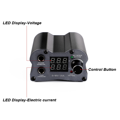مصدر الطاقة الرقمي للأوشام من الألومنيوم P189 قلم الوشم بطارية LED العرض الأسود